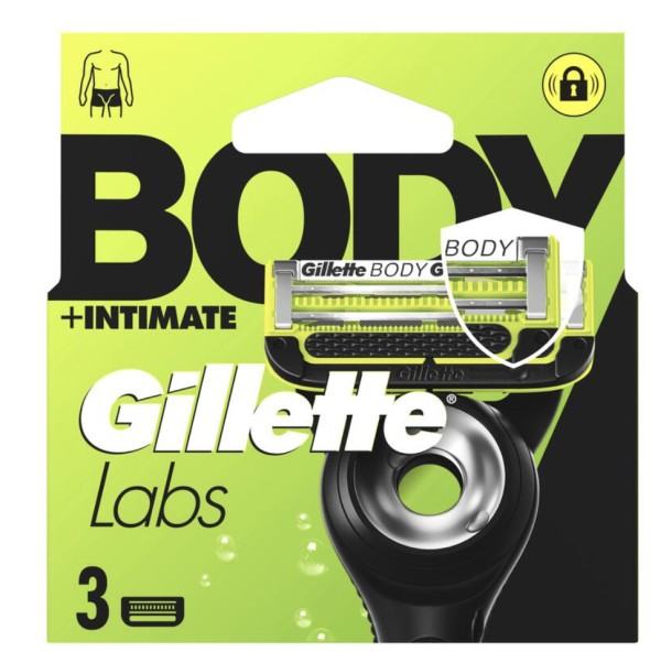 GilletteLabs Body + Intimate Navulmesjes 3 stuks