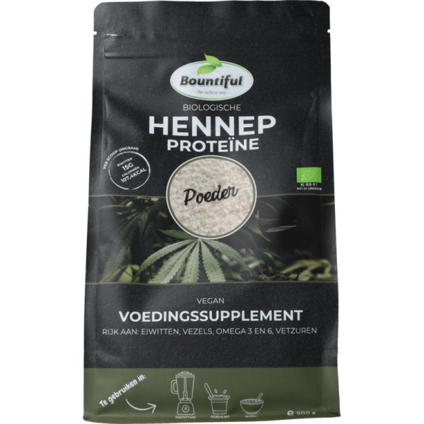 Bountiful Hennep proteine poeder bio dementer (500 Gram)