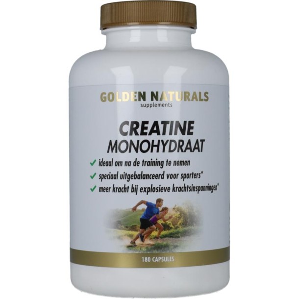 Golden Naturals Creatine monohydraat (180 Capsules)