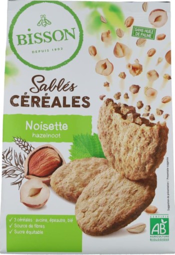 Bisson zandkoekjes hazeln &graan bio