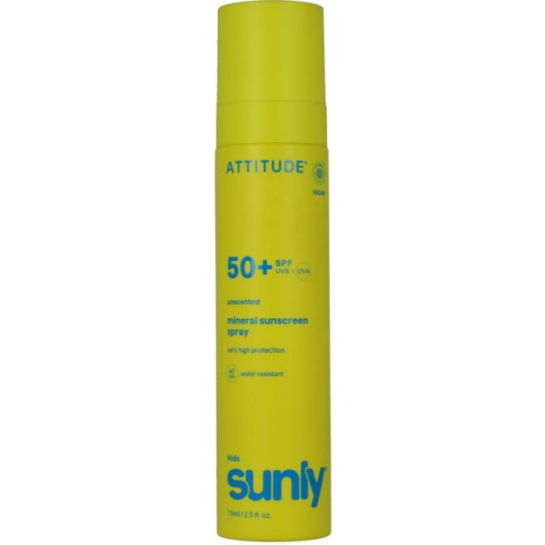 Attitude ATT SUNLY Sunscreen spray Kids SPF50 unscented (75 ml)