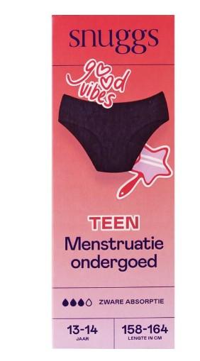 Snuggs Teen 13-14Y Heavy Absorption Black