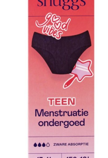 Snuggs Teen 13-14Y Heavy Absorption Black
