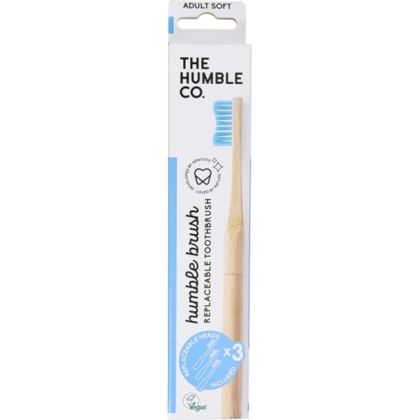 The Humble Co tandenborstel blauw 3 navul