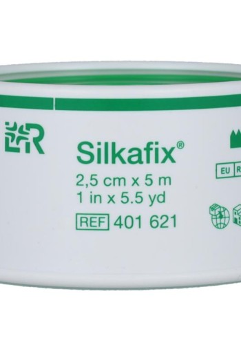 Silkafix Hechtpleister 5m x 2.5cm latexvrij