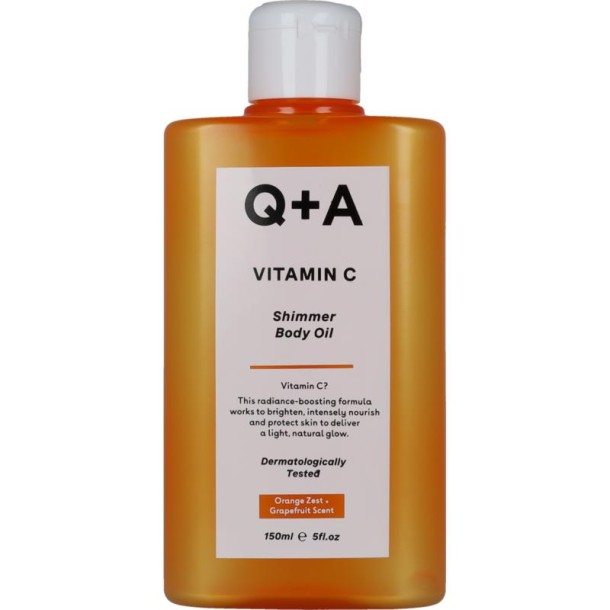 Q+A vitamin c shimmer body oil