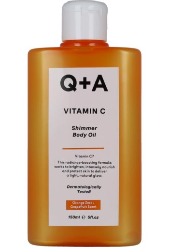 Q+A vitamin c shimmer body oil