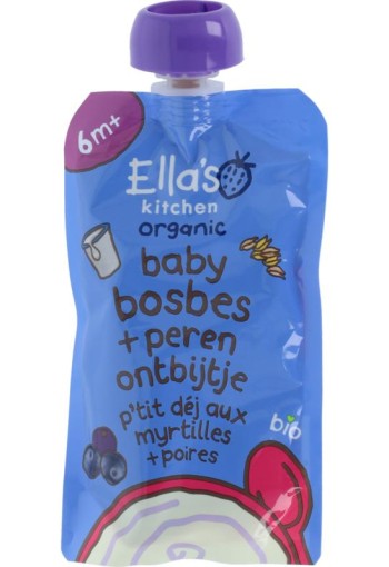 Ella's Kitchen Baby bosbes + peer ontbijt 6+ bio (100 gr)