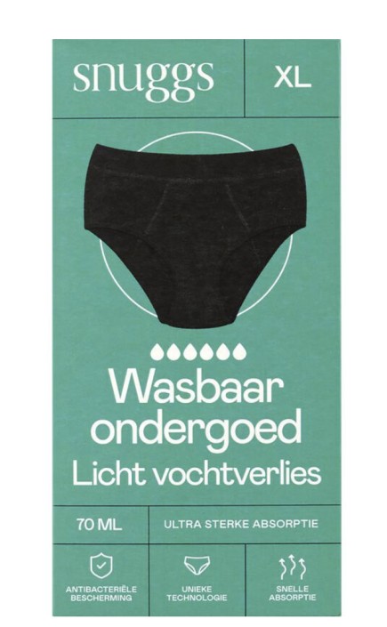 Snuggs Incontinentieondergoed Zwart Maat XL