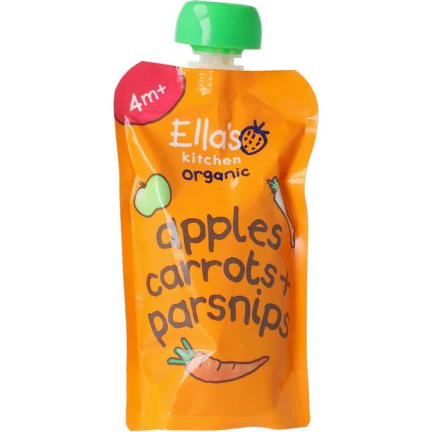 Ella's Kitchen Apples carrots & parsnips 4+ maanden knijpz bio (120 gr)