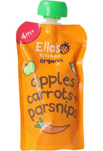 Ella's Kitchen Apples carrots & parsnips 4+ maanden knijpz bio (120 Gram)