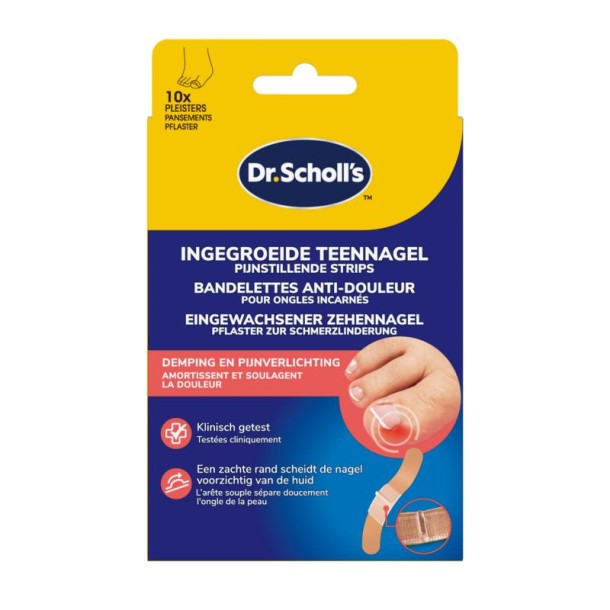 Dr. Scholl's Ingegroeide teennagel pijnverlichtende strips (10 st)