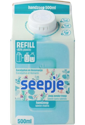 Seepje Handzeep eucalyptus rozemarijn refill (500 ml)