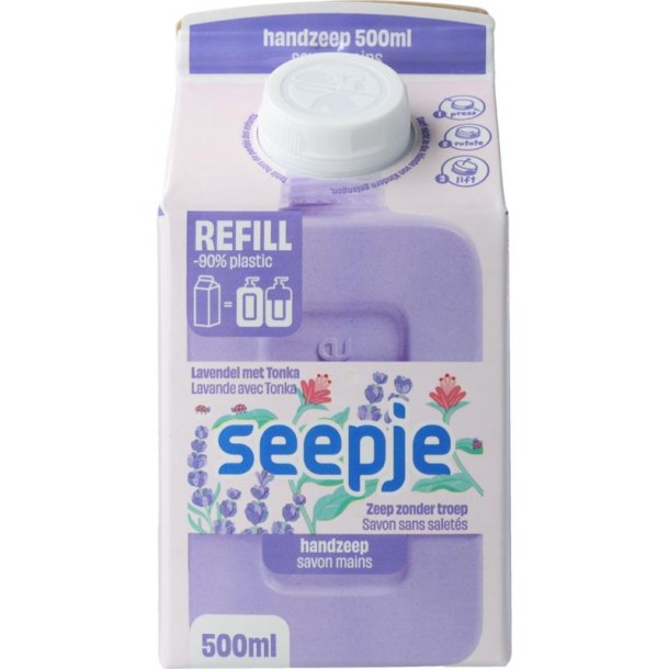 Seepje Handzeep lavendel tonka refill (500 ml)