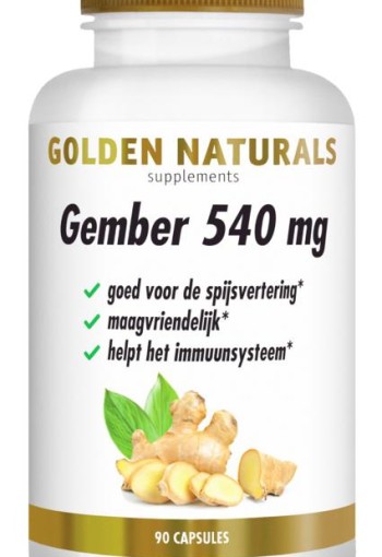 Golden Naturals Gember 540mg (90 Vegetarische capsules)