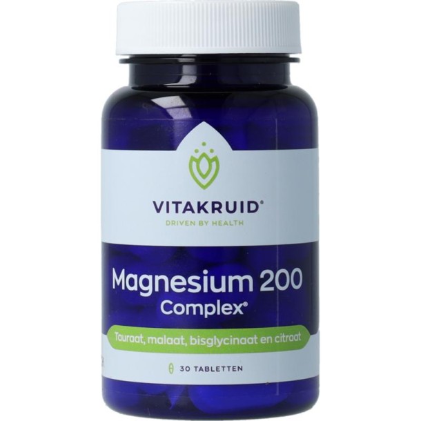 Vitakruid Magnesium 200 Complex Tauraat Malaat Bisglycinaat (30 tb)