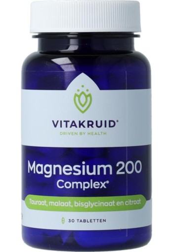 Vitakruid Magnesium 200 Complex Tauraat Malaat Bisglycinaat (30 tb)