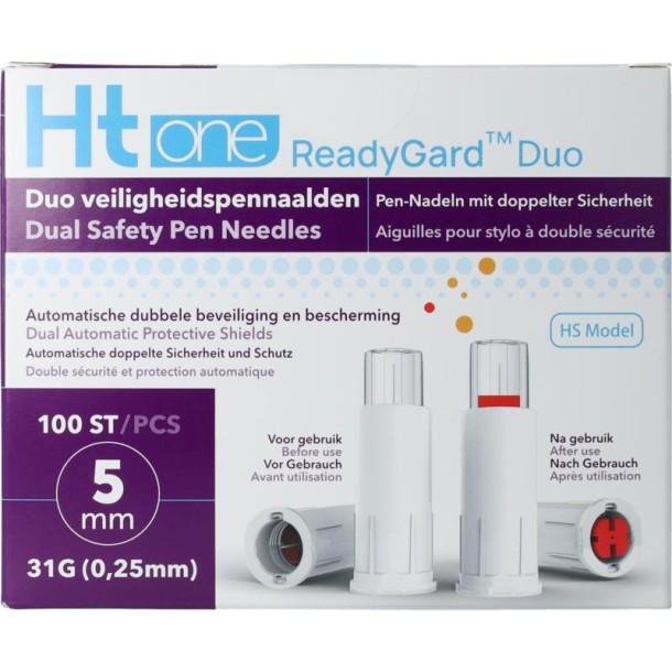HT One Ht One READYGARD DUO veiligheidspennaald 31G 5mm (100 st)