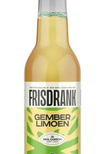 De Frisdrank Fabriek Koolzuurhoudende frisdrank gember limoen bio (275 ml)