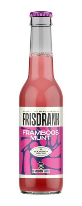 De Frisdrank Fabriek Koolzuurhoudende frisdrank framboos munt bio (275 ml)