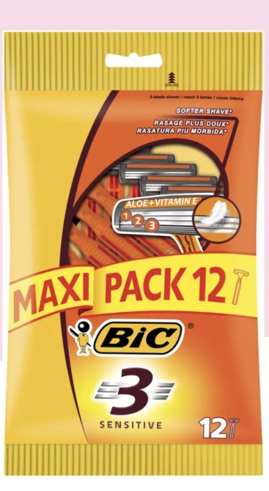 BIC® 3 Sensitive Maxipak 12 stuks