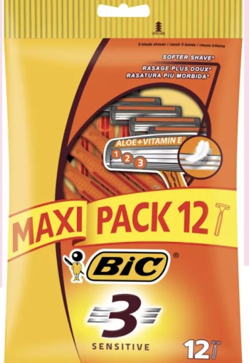 BIC® 3 Sensitive Maxipak 12 stuks