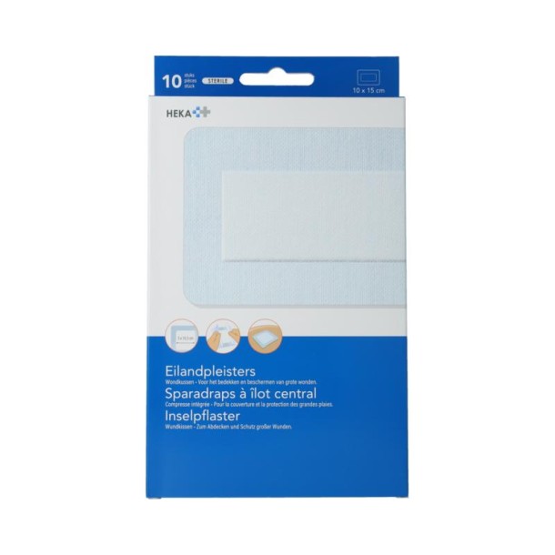 Hekaplast Eilandpleister 10 x 15cm steriel (10 Stuks)