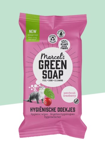 Marcel's Green Soap Hygiënische Doekjes Patchouli & Cranberry 60 stuks 