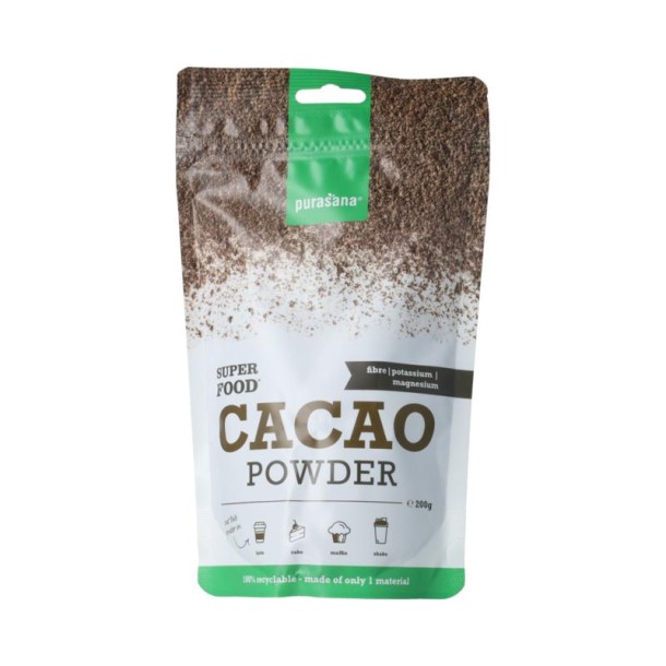Purasana Purasana Vegan cacaopoeder (200 Gram)