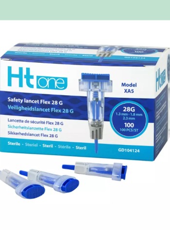 HT One Veiligheidslancet Flex 28 G 100 stuks