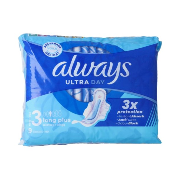 Always Ultra day maandverband met vleugels (9 Stuks)