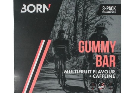 BORN Op=Op Gummy bar multifruit flavour + caffeine 30g (3 Stuks)