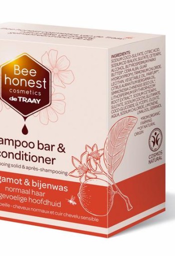 Traay Bee Honest Shampoobar bergamot & bijenwas (80 gr)