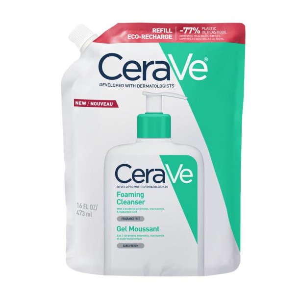 Cerave Reinigingsgel schuimend normale huid navul (473 ml)