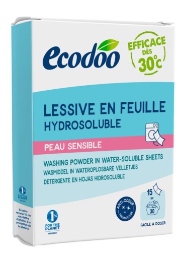 Ecodoo Wasstrips laundry sheets gevoelige huid eco (52 gr)