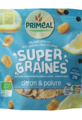 Primeal Kikkererwten, bonen, lupines mix citroen/peper bio (100 Gram)