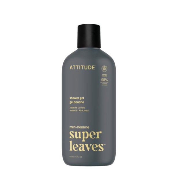 Attitude Men showergel amber & citrus (415 Milliliter)