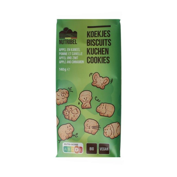Nutribel Kinderkoekjes appel kaneel bio (140 Gram)