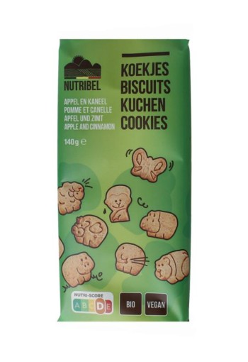 Nutribel Kinderkoekjes appel kaneel bio (140 Gram)