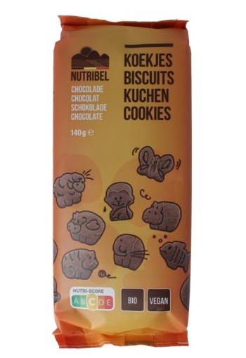 Nutribel Kinderkoekjes chocolade bio (140 Gram)