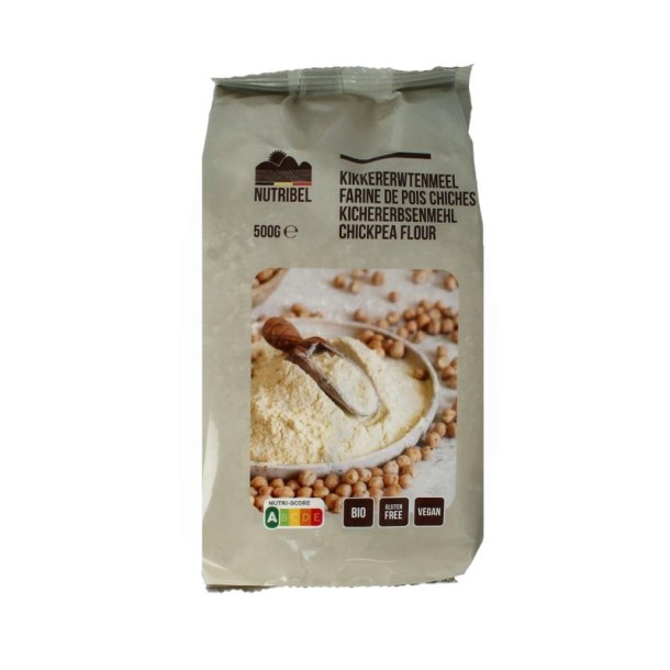 Nutribel Kikkererwtenmeel glutenvrij bio (500 Gram)