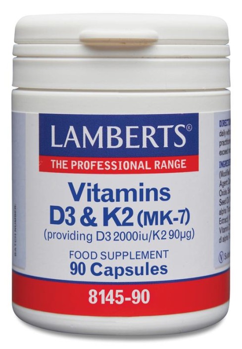 Lamberts Vitamine D3 2000IE 50mcg en K2 90mcg (90 Capsules)