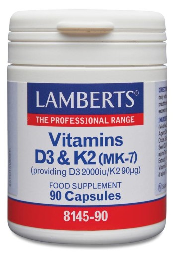 Lamberts Vitamine D3 2000IE 50mcg en K2 90mcg (90 Capsules)