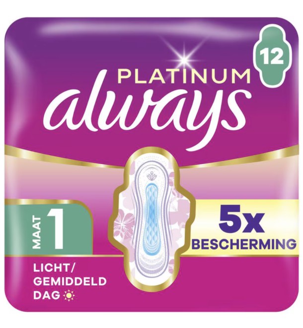 Always Maandverband Platinum Normal Single Pack 12 stuks