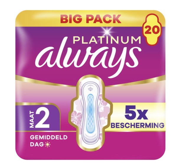 Always Maandverband Platinum Long Big Pack 20 stuks