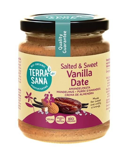 TerraSana Amandelpasta salted & sweet vanille dadel (250 Gram)