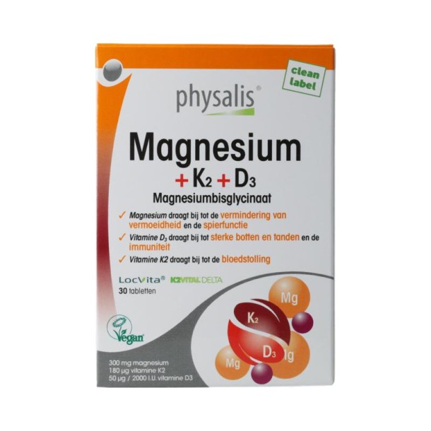 Physalis Magnesium + K2 + D3 (30 Tabletten)