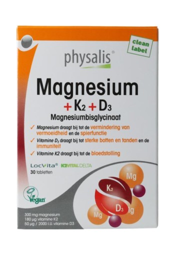 Physalis Magnesium + K2 + D3 (30 Tabletten)