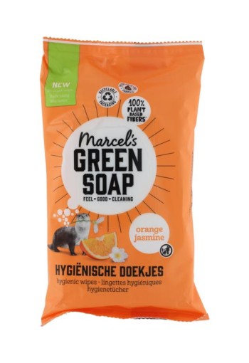 Marcel's Green Soap Hygiënische schoonmaakdoekjes orange & jasmin