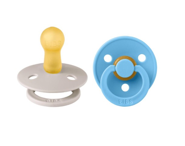 BIBS Colour Fopspeen Rond Latex Maat 2 Mushroom/Breeze 2 stuks